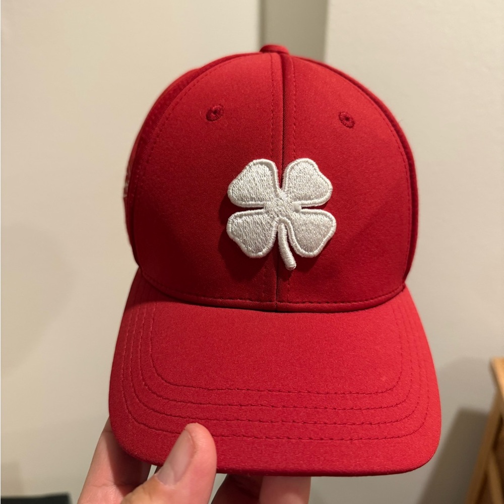 Red Kids Cap with White Clover
